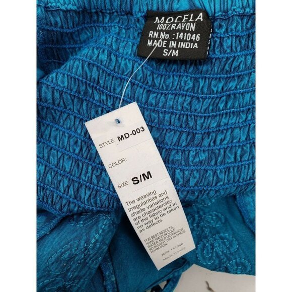 New Mocela Turquoise Corset Dress Size S/M  Embroidered Rayon Full Circle - Picture 5 of 5